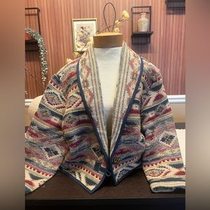 Cropped tribal print jacket